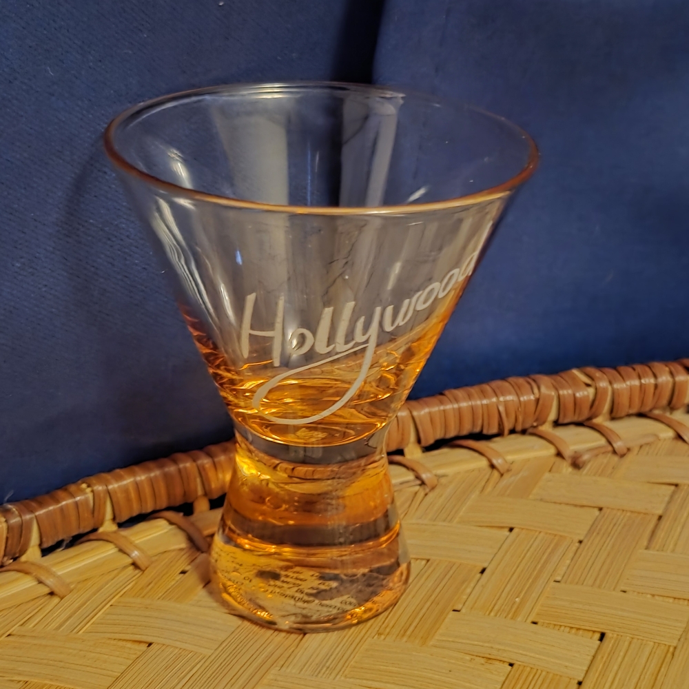 Vintage Hollywood Amber Shot Glass – Retro Barware Collectible